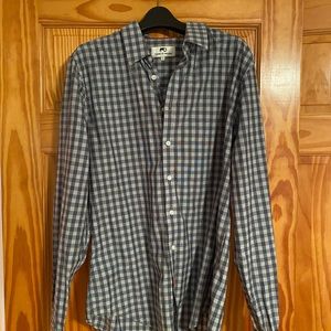 BLUE AND GREY CHECKERED SHIRT